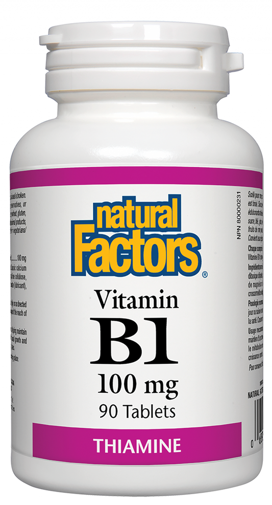 Natural Factors Vitamin B1  100 mg  90 Tablets