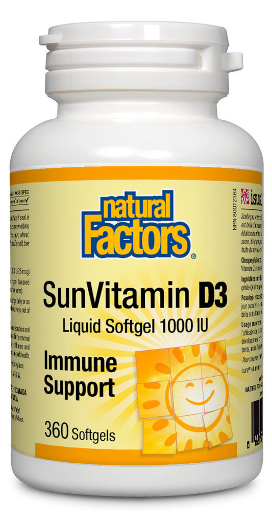 Natural Factors SunVitamin D3  1000 IU  360 Softgels