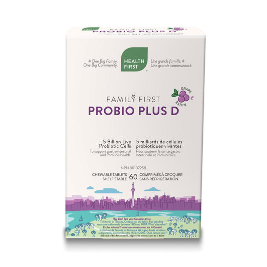 HF - Family First ProBio Plus D, 60 shelf stable chewable tablets